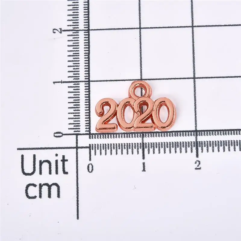 Rose Gold 50pcs 50/100 шт номер 14x9 мм год / Подвески цвета: золотистый, Серебристый сплав "сделай сам" для изготовления ювелирных изделий, подвеска для Цепочки и ожерелья браслета - Окраска металла: Rose Gold 50pcs