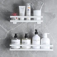 white black carbon steel bathroom shelve wall mount shampoo toiletries storage rack balcony basket flavoring kitchen accessories