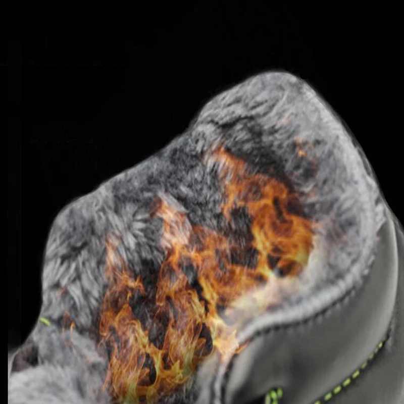 Бархатная зимняя рабочая обувь водонепроницаемая Мужская из искусственной кожи