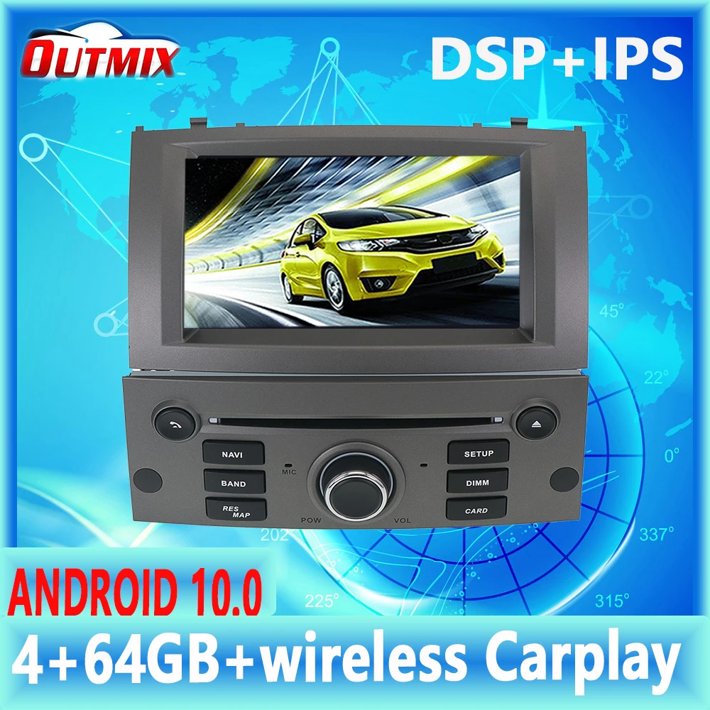 

Автомобильный радиоприемник DSP Android 10,0 PX6 для Peugeot 407 2004-2010, автомобильный мультимедийный плеер, стерео, аудио, GPS-навигация, DVD-видео