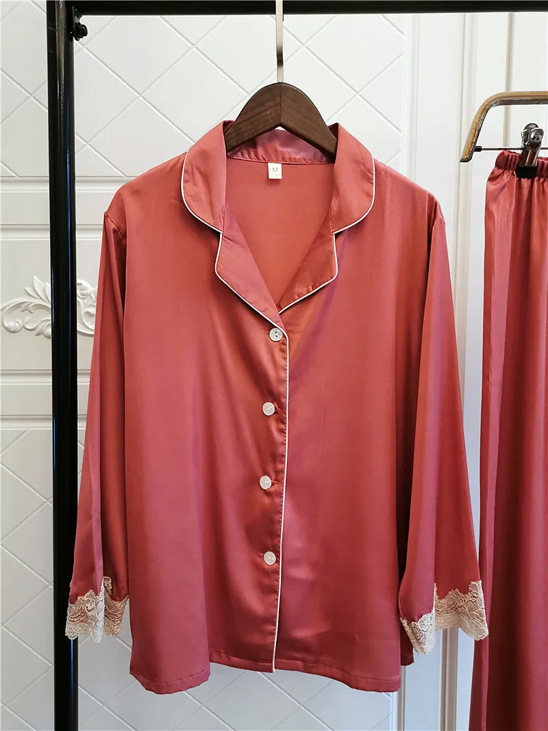 Женская пижама с длинным рукавом и V-образным вырезом | одежда