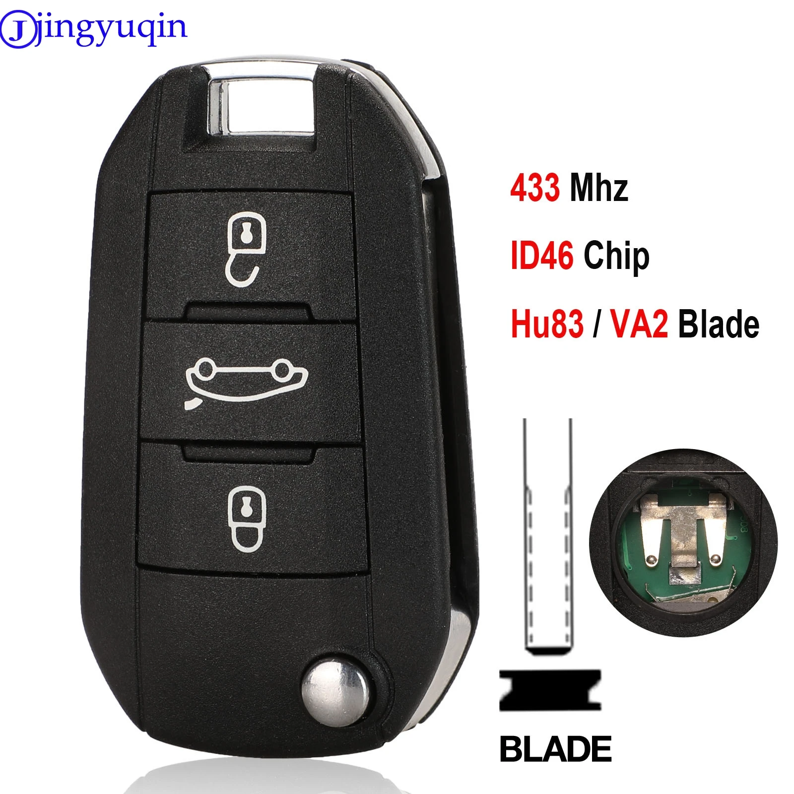 Автомобильный Дистанционный ключ jingyuqin для Citroen C4L New Elysee Peugeot 508 3008 2008 301 434 МГц ID46 VA2