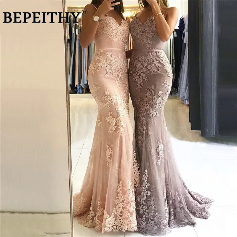 BEPEITHY 2021 зеленое кружевное длинное платье для выпускного вечера с открытыми