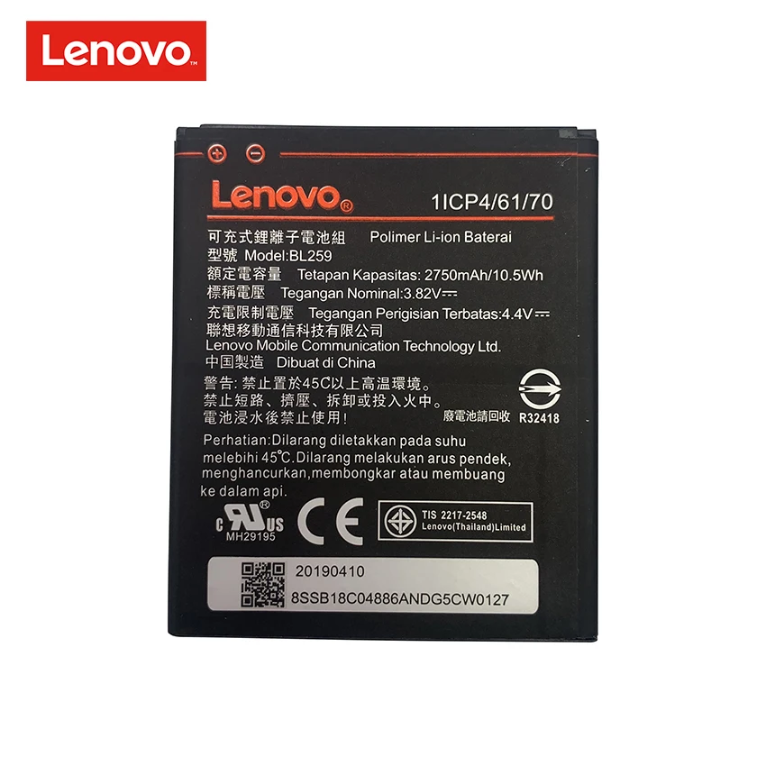 100 original new bl259 2750mah battery for lenovo vibe k5 k5 plus a6020 a6020a40 a6020a46 lemon 3 3s phone batteries bateria free global shipping