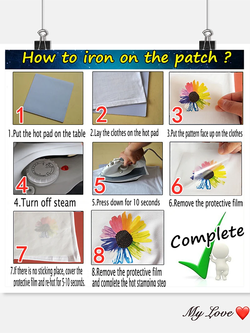 Aesthetic Girl Thermo Applique Sticker On Clothes Heat-Sensitive Iron T-shirt Transfers Patches DIY Flower Patch Decor 8 | Дом и сад