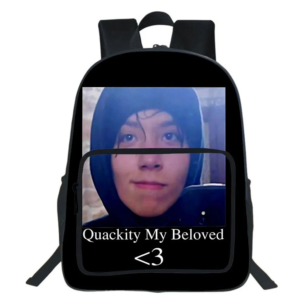 Рюкзак Quackity с 3D принтом для мальчиков и девочек, модная школьная сумка для подростков, мультяшный ранец унисекс