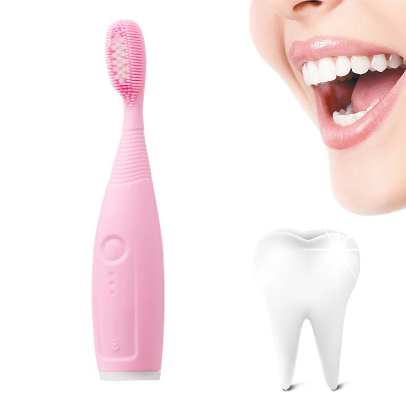 

IPX6 Waterproof Electric Sonic Silicone Toothbrush Oral Care Whitening Teeth Soft Hair Automatic Child Toothbrush Teeth Deep Cle