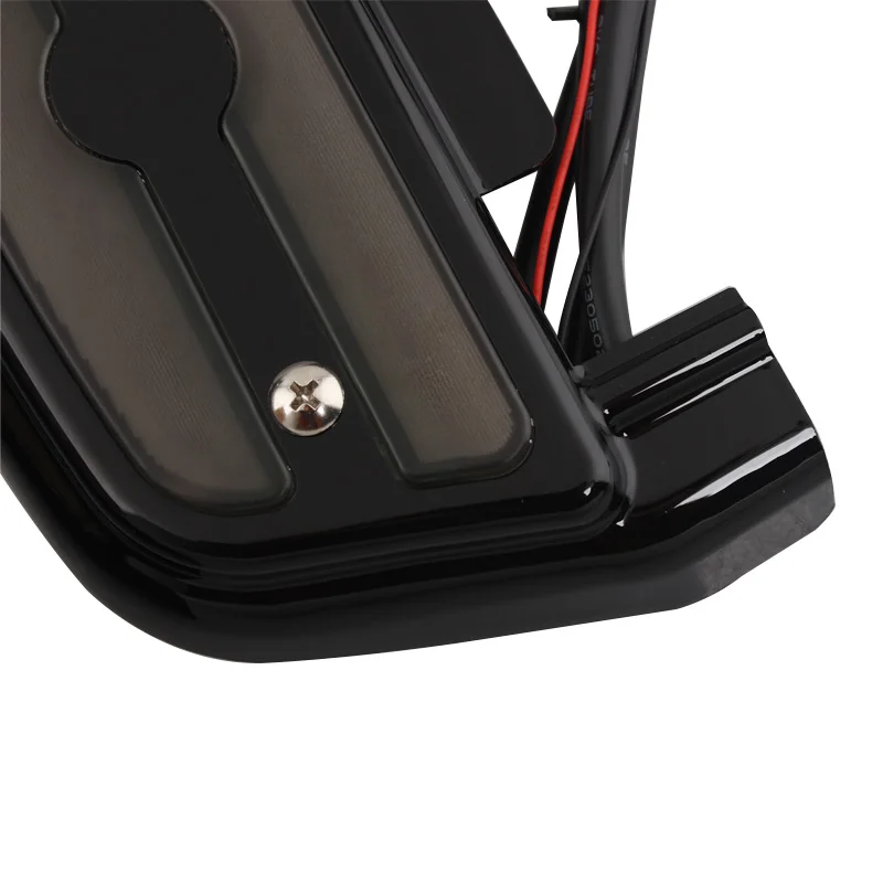 

Motorcycle White Alo LED Lighted Rear Footrest Passenger Floorboard Cover For Harley Street Road Electra Glide Softail Trike 84+