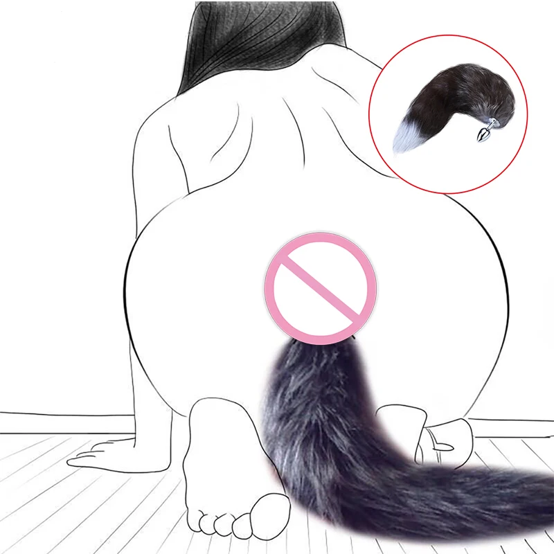 Женский хвост вилка Анальная пробка гомосексуализатор из нержавеющей стали секс