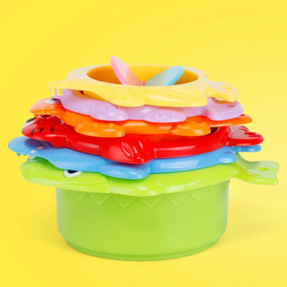 Забавные сваи чашка Кубок стек для малышей Детская игрушка ванны укладки