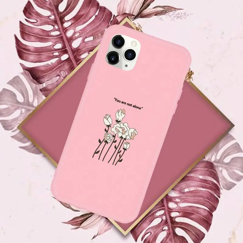 

Great Aesthetic Flower art cover Phone Case Candy Color for iPhone 6 7 8 11 12 s mini pro X XS XR MAX Plus
