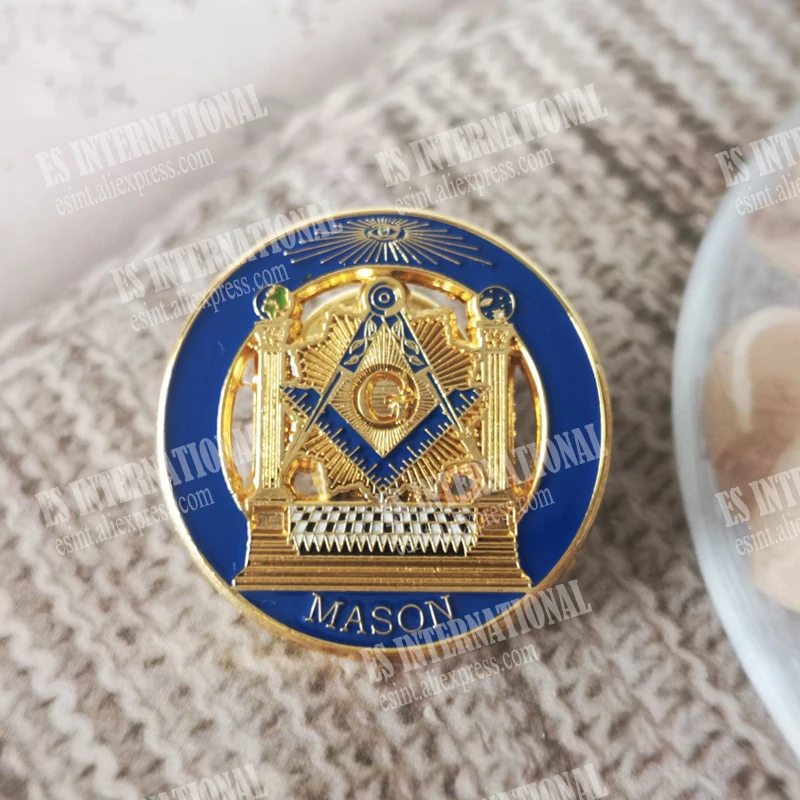 Оптом масонские значок булавки на лацканы Мейсон масон круглый череп личность