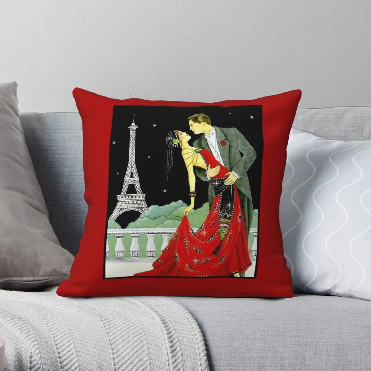 Flapper Vintage Dancing Square Pillowcase Polyester Linen Velvet Creative Zip Decorative Throw Pillow Case Bed Cushion Cover | Дом и сад