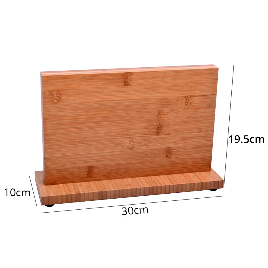 30X19.5X10cm Бамбуковый Магнитный блок ножей, держатель кухонных ножей, органайзер для хранения ножей двухсторонний супер Магнитный без ножей. От Leeseph - Цвет: 30X19.5X10cm