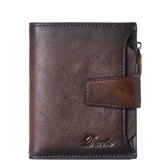 Men's Vertical Vintage Genuine Leather Wallet RFID Blocking Zipper Coin Purse Business Card Holder Bag Wallet Man 1