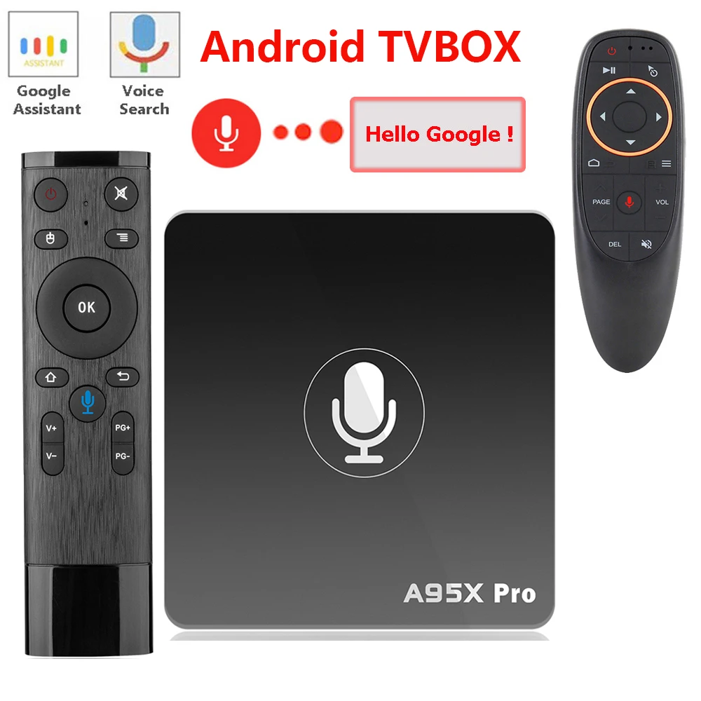 ТВ приставка A95X Pro с голосовым управлением Android 7 1 Wi Fi 2 4 ГГц|ТВ-приставки и