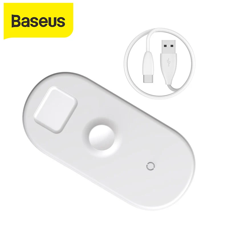 Baseus 3 в 1 Qi Беспроводное зарядное устройство для Apple Watch iPhone XS X Samsung S10 10 Вт 0 Быстрая