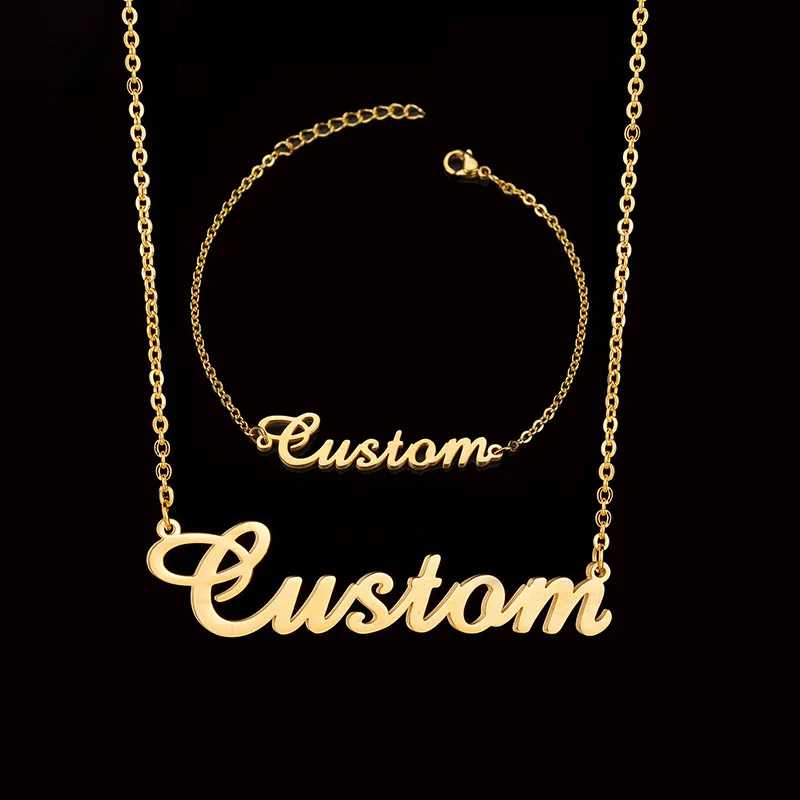 

Wholesale Stainless Steel Choker Custom Name Necklace For Women Personalized Customized Nameplate Girlfriend Birthday Gift VIP