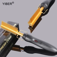 hot comb straightener heating comb hair straightening brush multifunctional hair curler curling iron styling flat irons comb