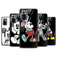 dark mickey mouse tempered glass cover for xiaomi redmi note 10 10s 9 9t 9s 8t 8 9a 9c 8a 7 pro max phone case