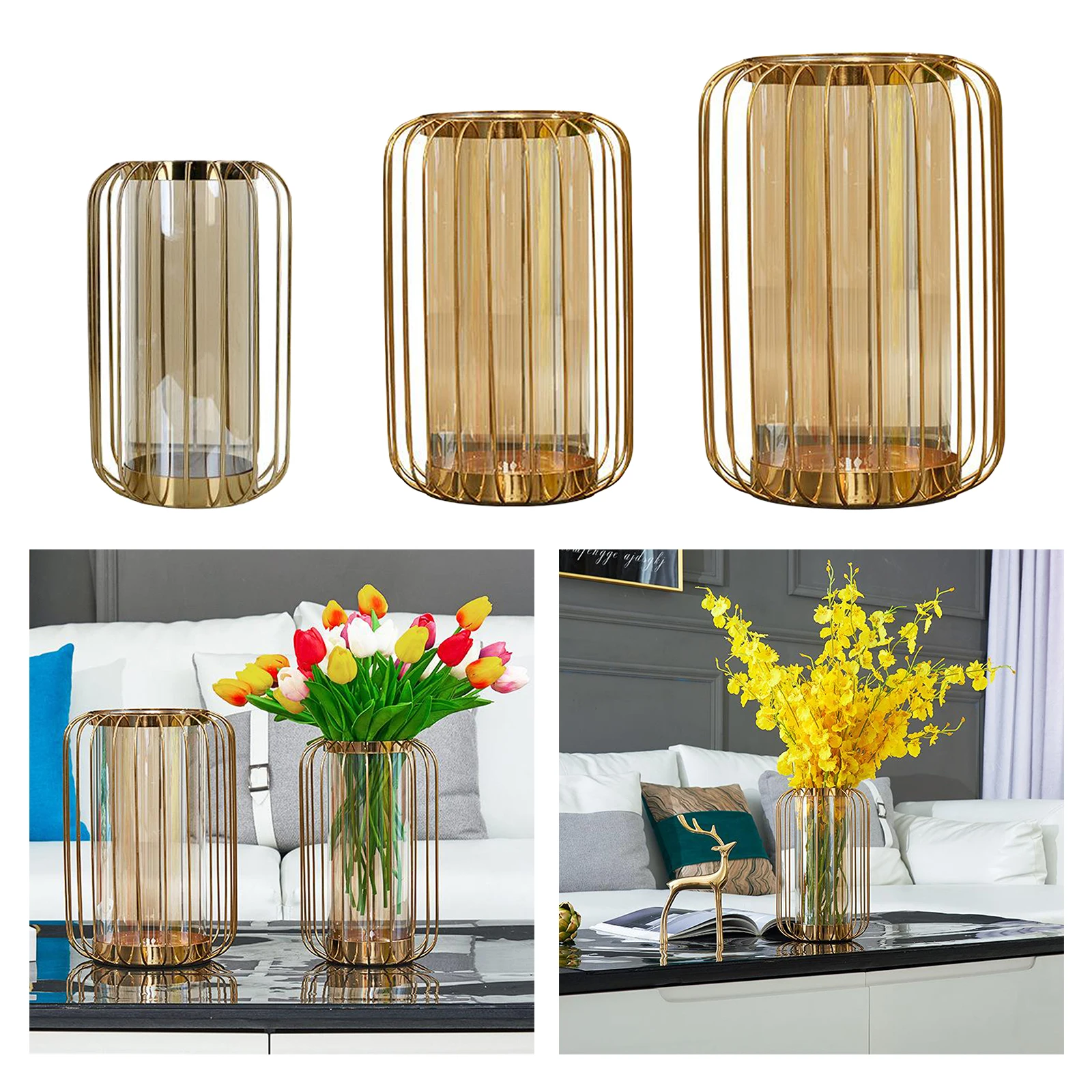 

Glass Tube Flower Plant Vase Geometric Container Planter Pot Desk Room Art