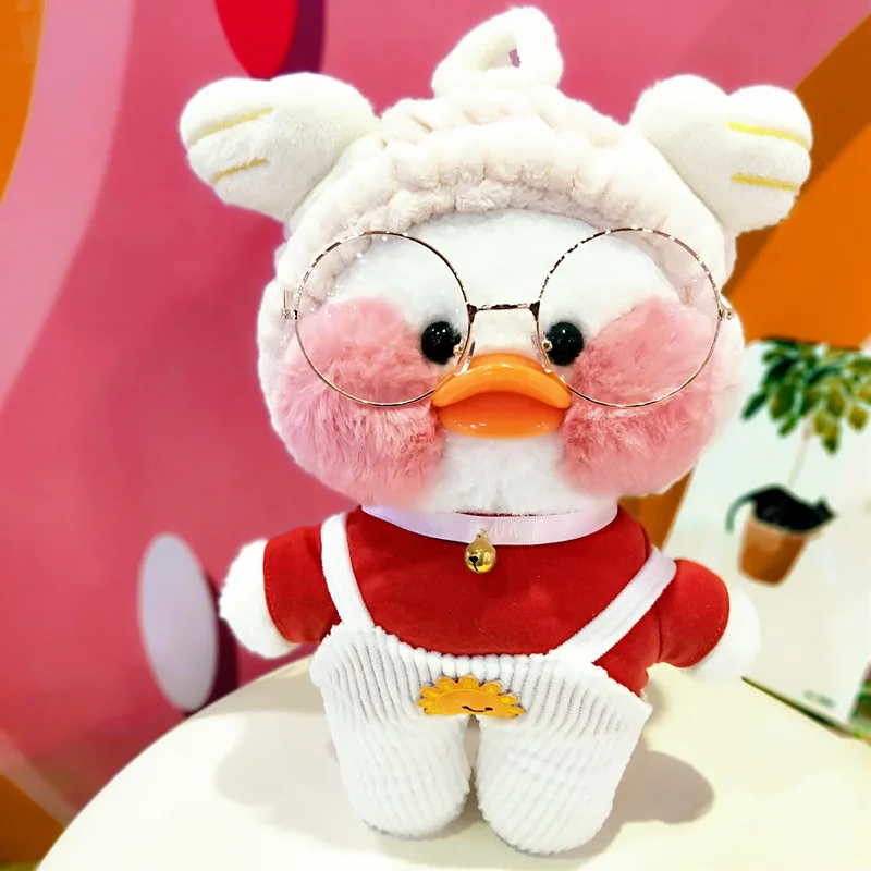 Boxi Kawaii плюшевая утка кукла игрушки Новые 30 см милые пушистые мягкие чучела кукла подарок на день рождения игрушки для детей девочек женщин - Цвет: Red  A