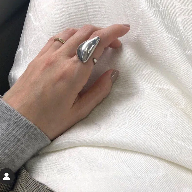 

MEYRROYU Silver Color Big Water Droplets Rings Creative Design Neo-Gothic Style Party Jewelry Accessories бижутерия In Stock