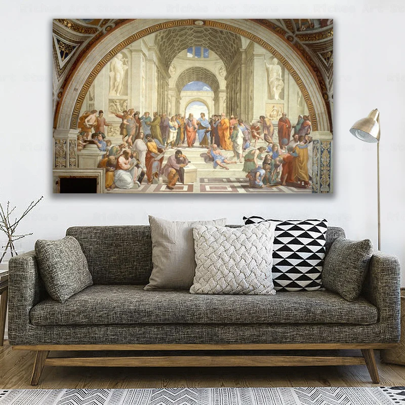 

Famous Painting Art School of Athens By Raphael, Posters and Prints on Canvas Wall Art Pictures for Living Room Decor No Frame