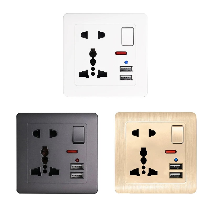 British Standard Wall Power Socket Switch Control 13A 5 Hole Panel Outlet Panel 449C