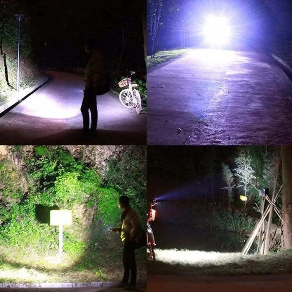 

T6 L2LED Aluminum Alloy Multi-Function Glare Three Lamp Holder Airplane-Shaped Flashlight Night Riding Bicycle Light