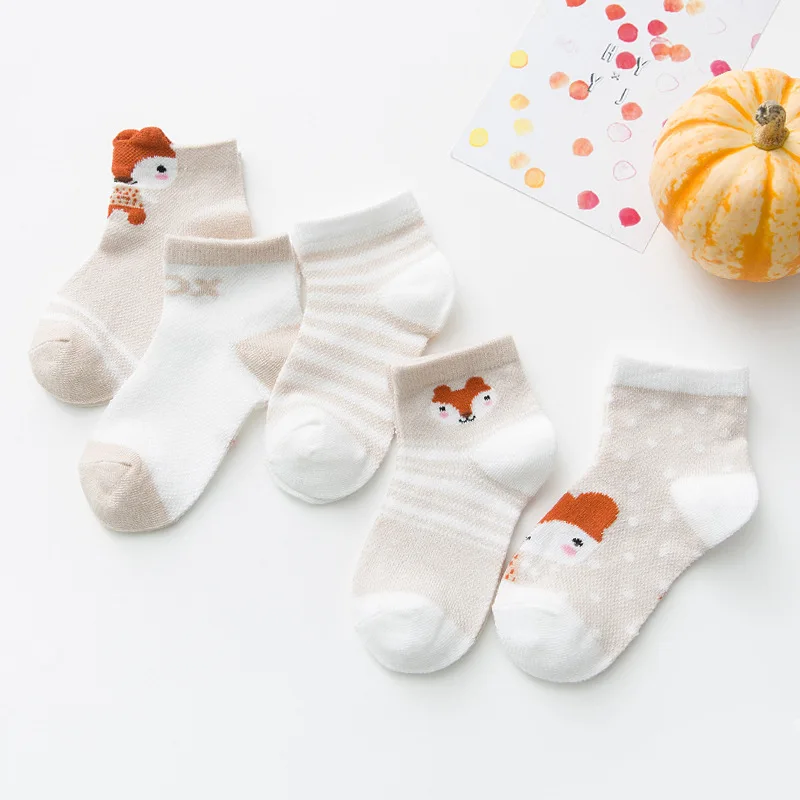 5 pares/lote de calcetines para beb&eacute; y ni&ntilde;os de 0 a 2 a&ntilde;os, calcetines de malla de algod&oacute;n para ni&ntilde;a, calzas para reci&eacute;n nacidos y ni&ntilde;o peque&ntilde;o, accesorios para ropa de beb&eacute;-4