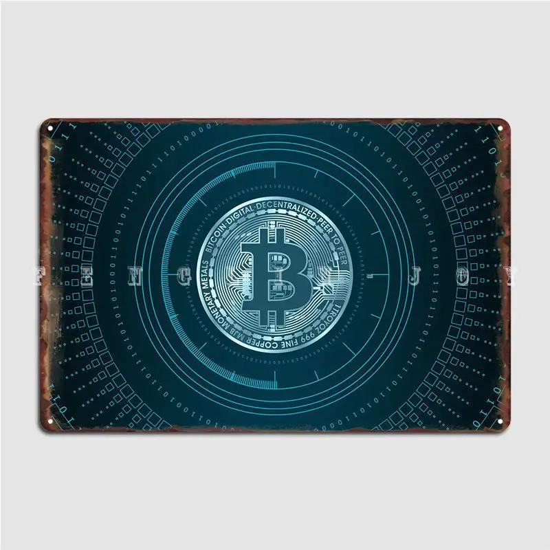 

Bitcoin Poster Metal Plaque Vintage Plates Cave Pub Pub Tin Sign Posters
