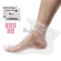 segbeauty 200pcs disposable plastic foot covers transparent shoes cover paraffin bath wax liners spa therapy bags liner booties