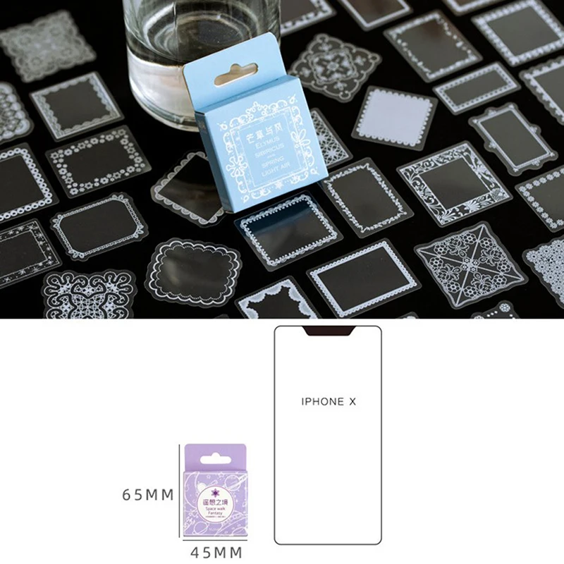 

50pcs/pack Kawaii Stationery Sticker Set Vintage Lace Flowers Cute Girl Diy