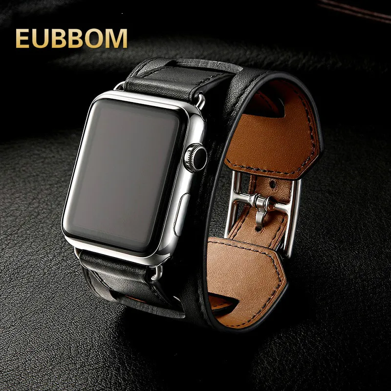 Ремешок из натуральной кожи для iwatch 38 мм 40 42 44 Регулируемый магнитный браслет Apple