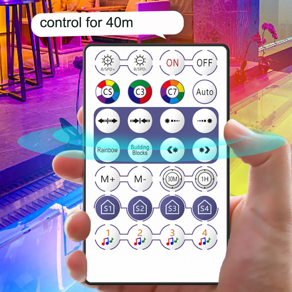 WS2812B Pixel LED Strip USB Smart APP Bluetooth Music Controller Kit Individually Addressable RGB Light 28Keys Remote | Освещение