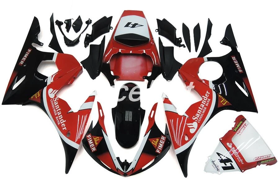 

Набор обтекателей из АБС-пластика, 4 подарка, для Yamaha YZF R6 2003 2004 2005, набор обтекателей R6 03 04 05, Лидер продаж, красный, черный, 41