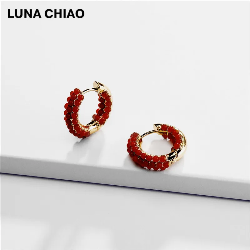 LUNA CHIAO, модное ювелирное изделие, лето, популярные мини обручи, серьги, кость уха, манжета, эмалированные серьги-манжеты, серьги Huggie