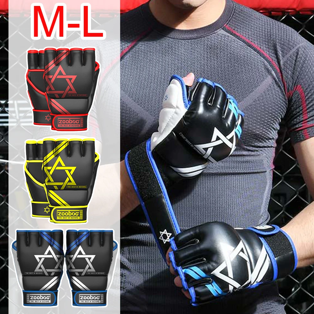 

MMA Gloves fof Men Women PU Grappling Gloves Adjustable Wrist Band Sparring Mitts for Sanda Kickboxing Punching Bag Muay Thai