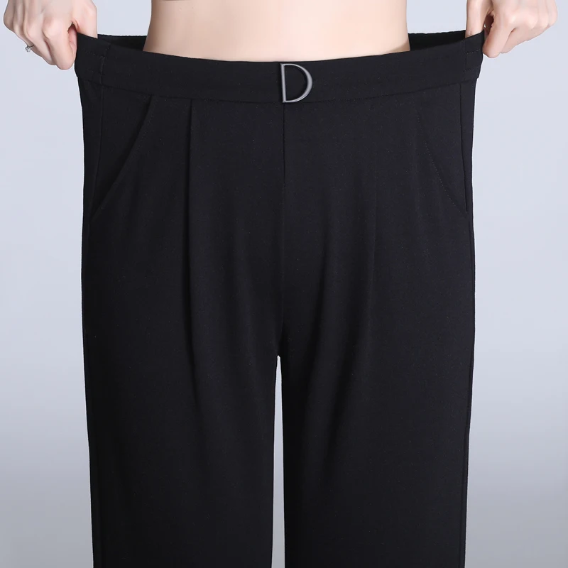 Женские модные черные повседневные облегающие шаровары с эластичным поясом
