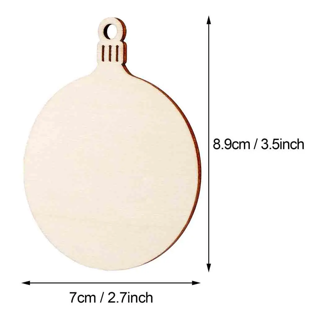 10 шт. DIY деревянные круглые фенечки подвесные Рождественские шары художественные