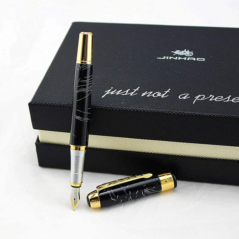 Jinhao 250 Гладкий зажим для шампанского и серебра 0,5 мм/1,0 мм ручка для каллиграфии высококачественная металлическая авторучка ручки для рождественского подарка