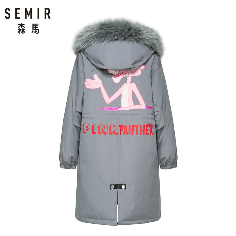 Женский пуховик с карманами SEMIR стеганая парка со съемной отделкой из