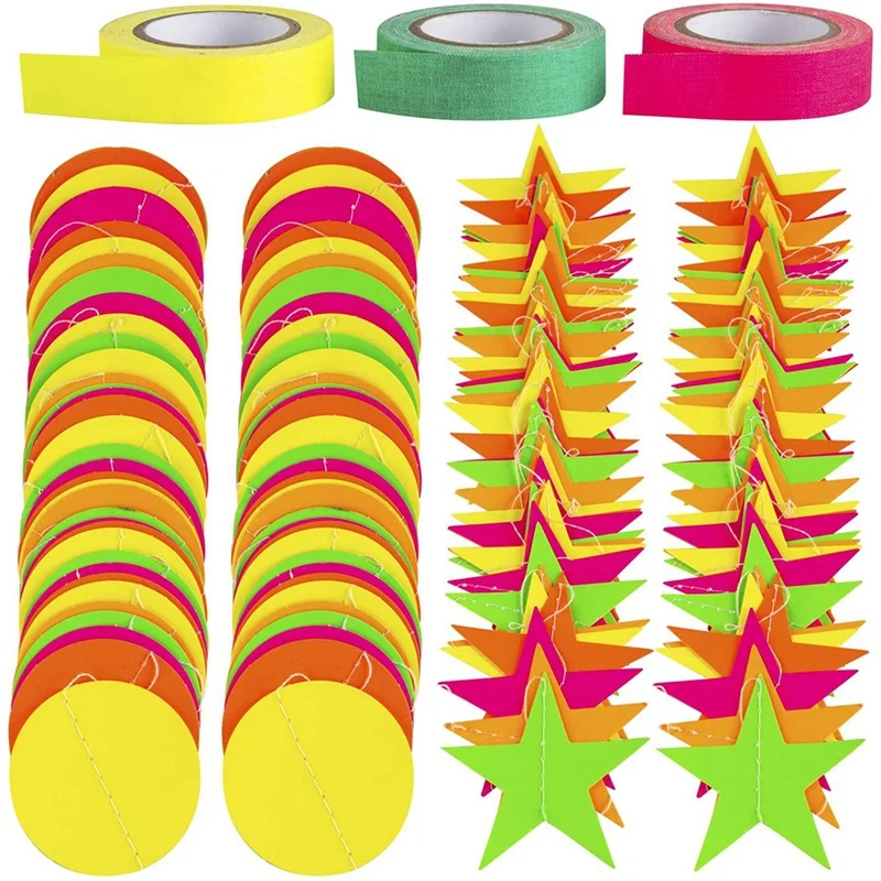 

Поставка черсветильник света для вечеринки, флуоресцентная лента, черная светильник оновая звезда, круглые точки, пятиконечная звезда для ...