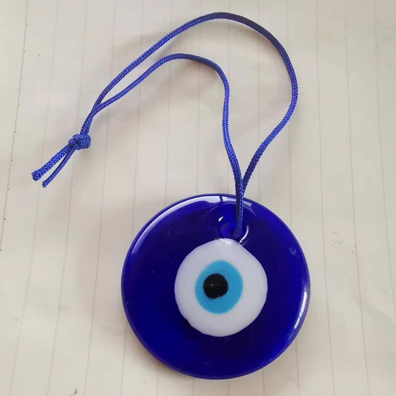 

Greek Turkish Evil Eye Blue Glass Lucky Eye Evil Eye Charm Pendant Arabic Islamic Diameter 50 Mm Charm Eye Ornament 6 Piece