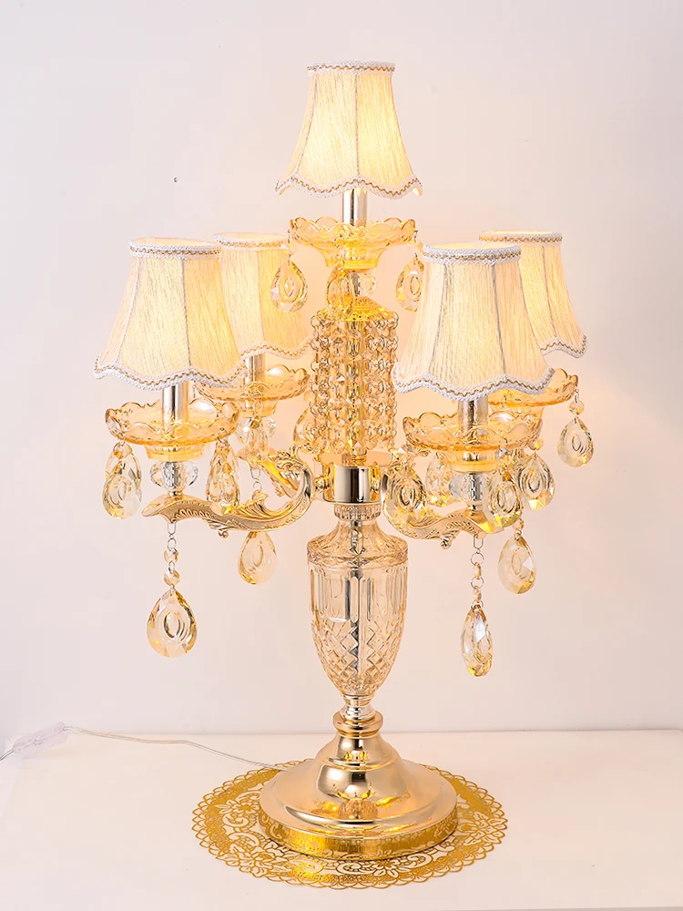 Арт деко Милана шоу Хрустальная настольная лампа Led Candestick Свадебная Светодиодная