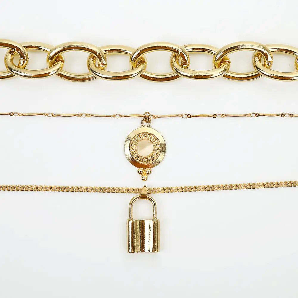 Индивидуальное ожерелье Ретро металлическая медная пластина замок свитер с