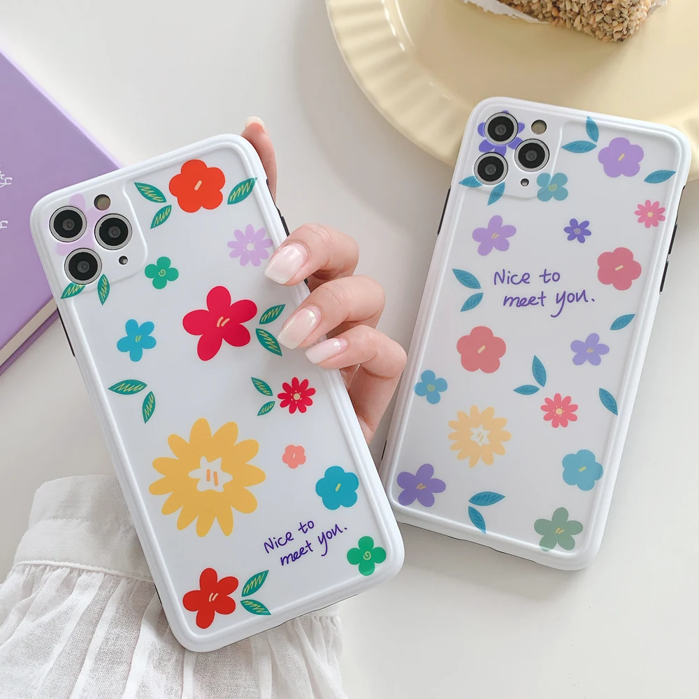 Силиконовый чехол с милыми летними цветами для iPhone X XS 7 8 11 pro Plus телефона