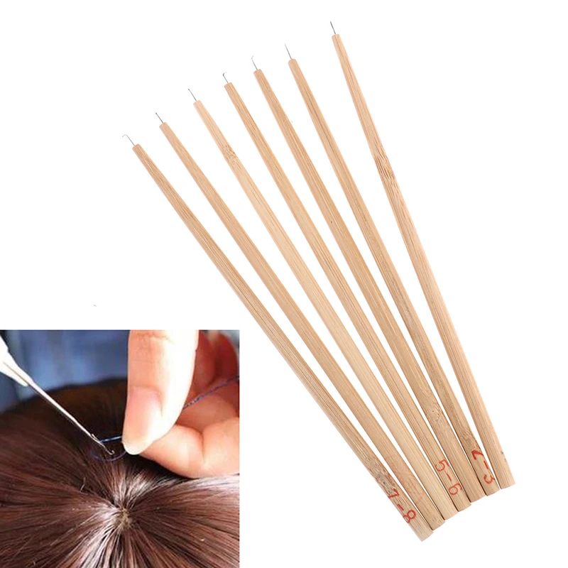 

Wooden Handle Ventilation Needle Lace Net Hook Needles Wig & Extension Supplies