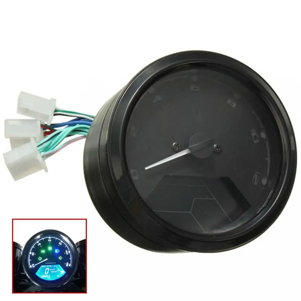

12000RMP LCD Digital Speedometer Odometer Motorcycle 1-4 Cylinders